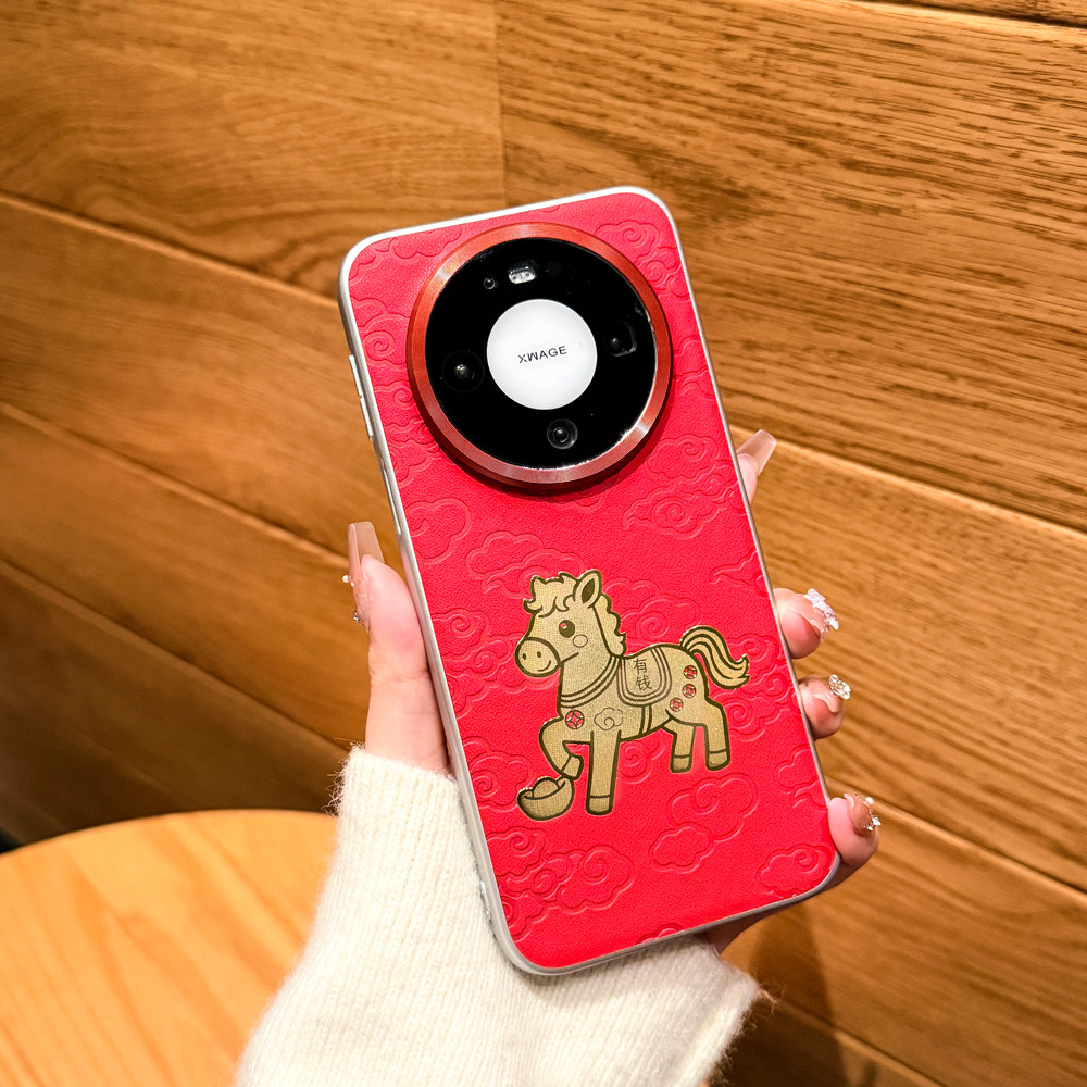 适用/华为mate80proMax手机壳 油柔金马款 柔甲素材+