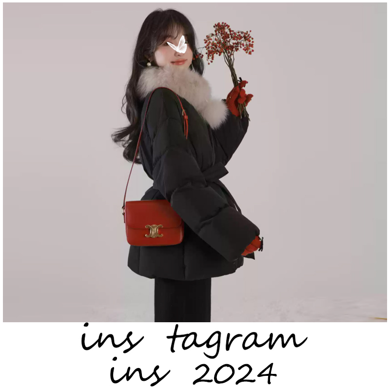 首尔雪都 韩系氛围秋冬腰带羽绒服外套/狐狸毛毛围脖