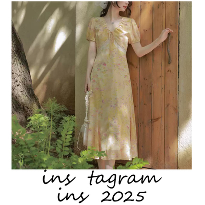 夏花 法式优雅气质繁花长裙女夏季显瘦氛围感连衣裙