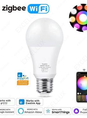 Smart WiFi Zigbee LED Light Bulbs 15W 18W Dimmable E27 RGB+W
