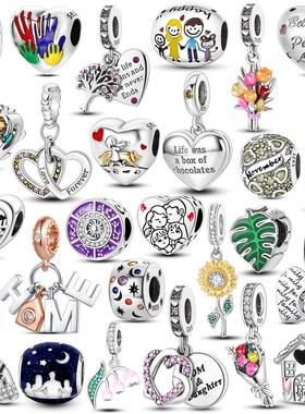 Thanksgiving Day Charms Beads 925 Sterling Silver Love Famil