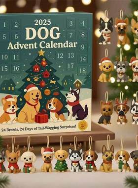 Dog Advent Calendar 2025 Ornaments 24 Days Christmas Countdo