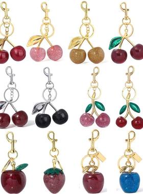 Cherry Bag Charm Keychain Exquisite Red Cherry Strawberry Fr