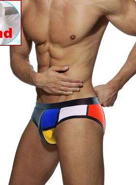 Swimwear Men Brief With Pad Low Waist Sexy Contour Pouch Bik