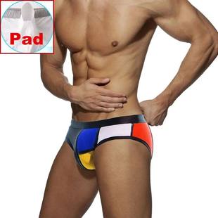 Swimwear Men Brief With Pad Low Waist Sexy Contour Pouch Bik
