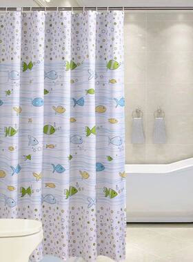 PEVA small fish shower curtain with hook waterproof and mild