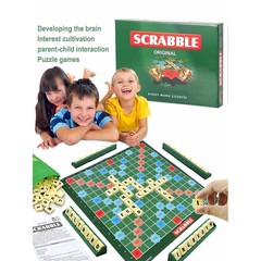 Scrabble Board Puzzles Game Jigsaw-Words Spelling-Table Kids