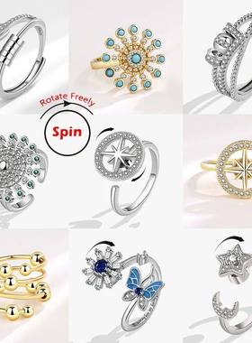 2024 Fashion Beads Anxiety Ring Fidget Spinner Rings Korea C