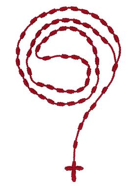 Handmade Knotted rosary with Cross Charm - Red rope rosary n