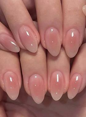 24pcs Simple Almond False Nails Sets Blush Design Press on N