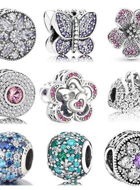 Fit Original Pandora Charms Bracelet Silver 925 Plated Zirco