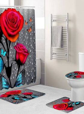 Bathroom Bathtub Bathing Waterproof Shower Curtain Home Entr