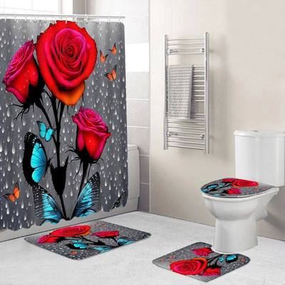 Bathroom Bathtub Bathing Waterproof Shower Curtain Home Entr