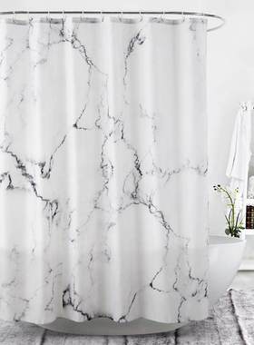 B10Creative marble Waterproof polyester shower curtain OTR1