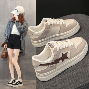 赵露思同款6CM内增高小白鞋女早春厚底小个子配裙子休闲运动板鞋