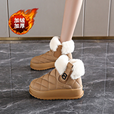 厚底雪地靴女2025冬季新款防水防滑棉靴加绒加厚保暖棉鞋女鞋34码