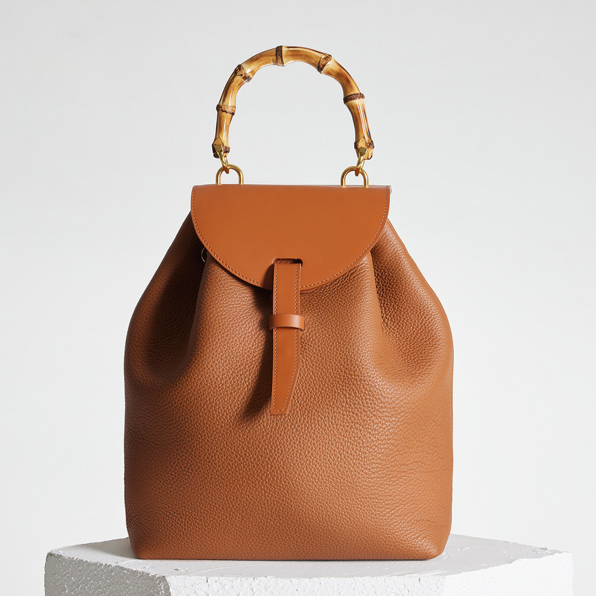 沐心手造musing|竹节双肩包 头层牛皮通勤休闲竹节双肩包