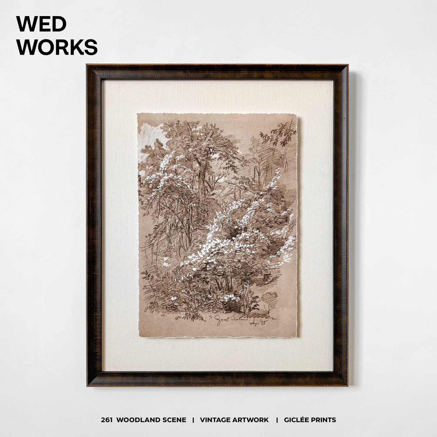 WED原创小众悬浮风景素描装饰画