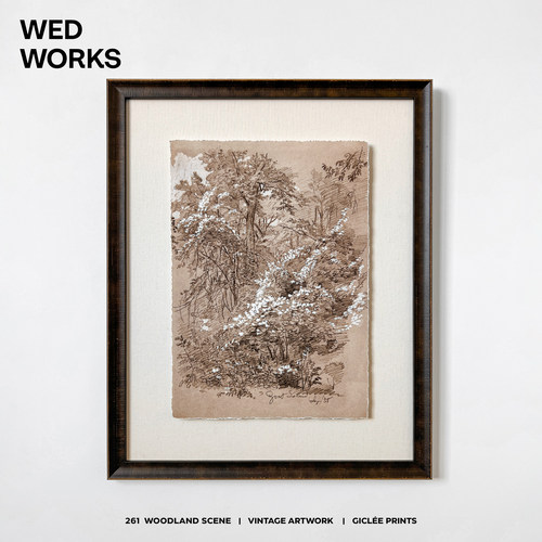 WED原创小众悬浮风景素描装饰画