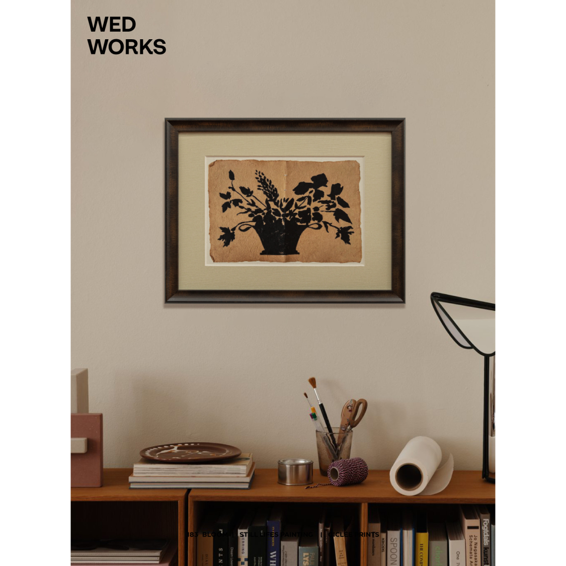 WED小众法式中古风花卉植物艺术装饰画 客厅办公室书房高级感挂画图片