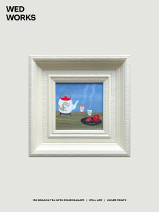 WED WORKS 龙年吉祥图案小众实木框装饰画 餐厅新年小幅挂画组合