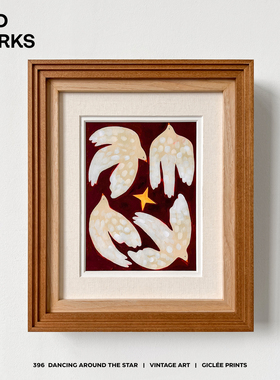 WED阿尔托小众原木风好寓意鸽子装饰画 设计师样板房质感高级挂画