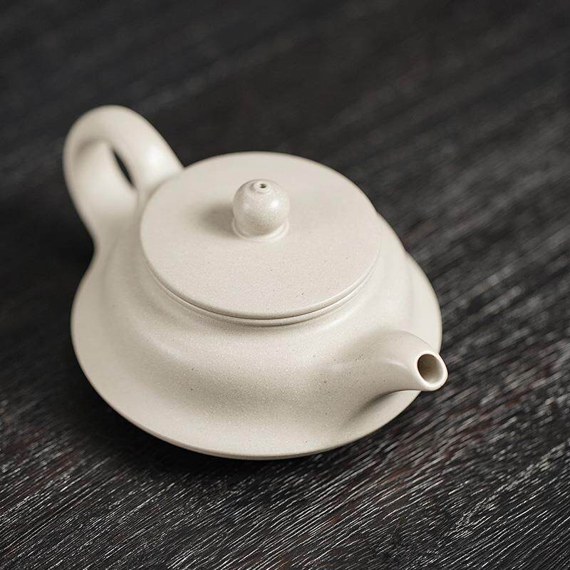 玉曲象牙白全手工制宜兴紫砂壶原矿白段泥茶具纯手工茶壶泡茶器