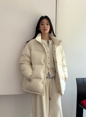 EVERTRUE90白鸭绒羽绒服女2025冬季中长款韩版宽松外套潮38050