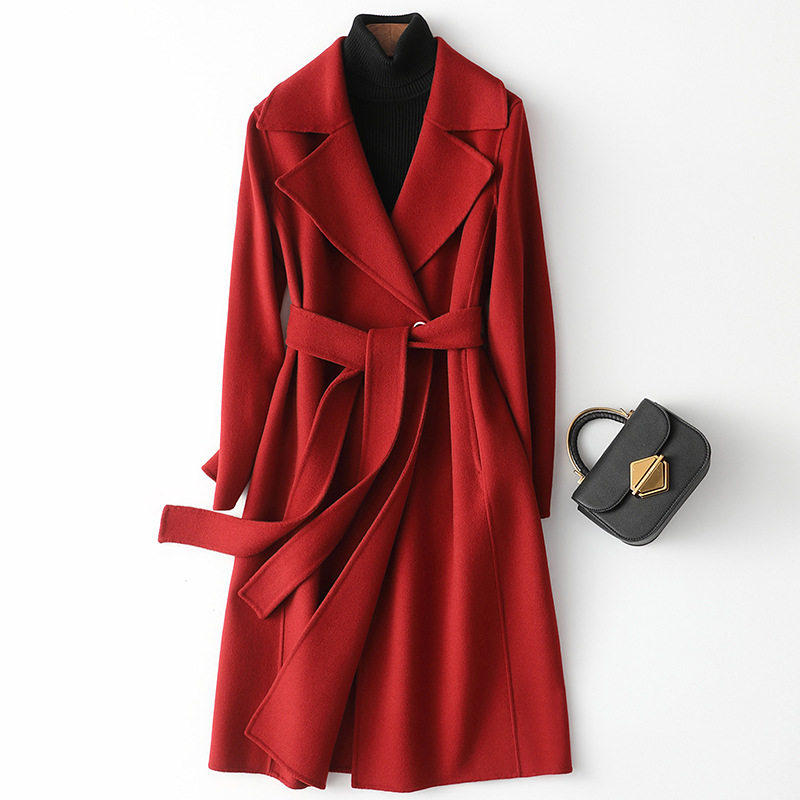 跨境双面羊绒大衣中长款显瘦赫本风羊毛呢外套女,女装/女士精品,毛呢外套,淘宝优惠券,粉丝福利购,淘宝优惠卷