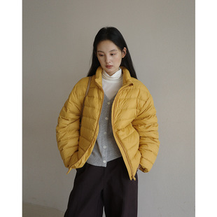 韩版 90%白鸭绒轻羽绒服女排骨冬季 立领宽松外套93616 三防料