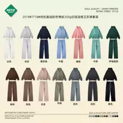 Artie Men's Clothing | New Autumn and Winter Fleece-Lined and Thickened American Style Trendy Brand Zipper Men's Sweatshirt and Pants Set