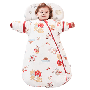 婴儿恒温睡袋春秋冬款新生儿一体宝宝恒温睡袋防踢被神器四季通用
