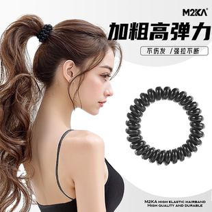 M2KA電話線發(fā)圈女加粗高彈力頭繩捆頭發(fā)無(wú)痕耐用橡皮筋不勒頭發(fā)繩