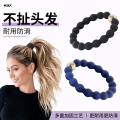 M2ka豆豆发圈女扎马尾新款头饰发绳成人黑色耐用皮筋运动无痕头绳