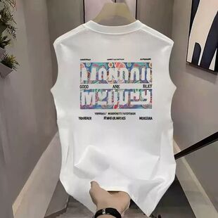 T恤坎肩健身百搭休闲上衣12 运动无袖 宽松潮牌外穿美式 男背心夏季