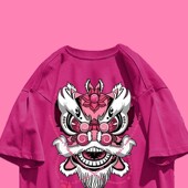 百搭休闲印花圆领体恤短袖 宽松t恤学生男2024夏季 新款 情侣上衣12