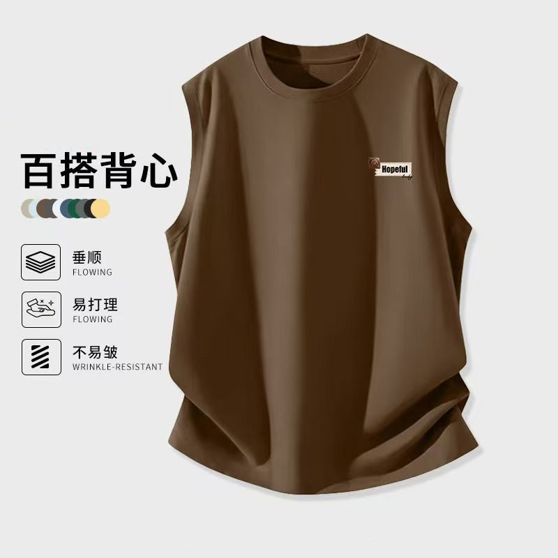 背心男款夏季跨栏宽肩潮流坎肩ins大码薄款运动宽松无袖男t恤12图片