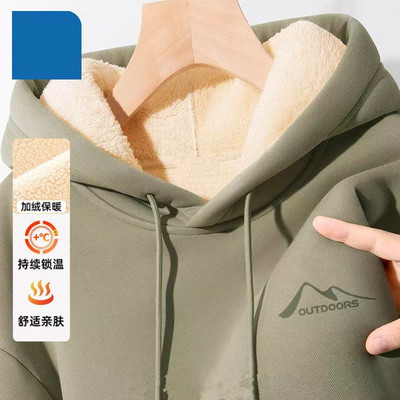 2025新款原创设计感重磅连帽卫衣男士冬季潮流加绒保暖外套男12