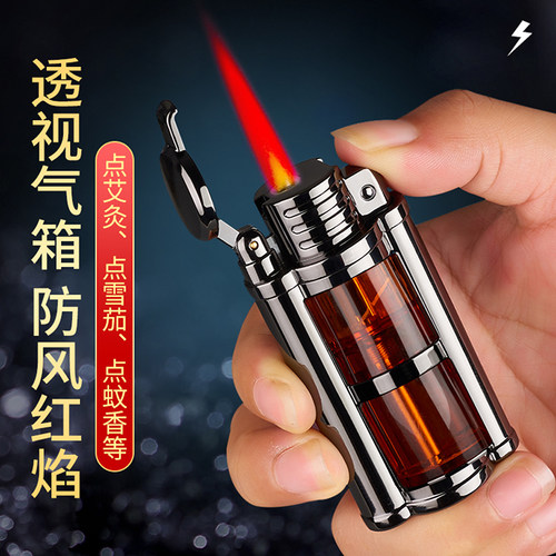 复古直冲可视气体打火机
