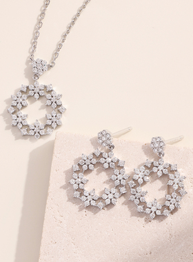 纯银镀金超闪莫桑钻春夏超闪项链