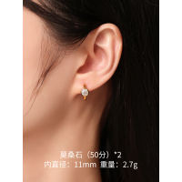 Zhuodie Jewelry Moissanite earrings for Women S925, a pair of silver gold-plated and set Moissanite diamond ear rings, a simple yet elegant gift thumbnail 4