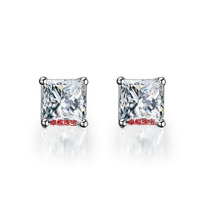 卓蝶珠宝公主方莫桑石女方钻耳钉