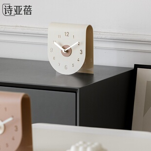 诗亚蓓时尚创意摆台式时钟家居装饰摆件客厅玄关电视柜静音座钟