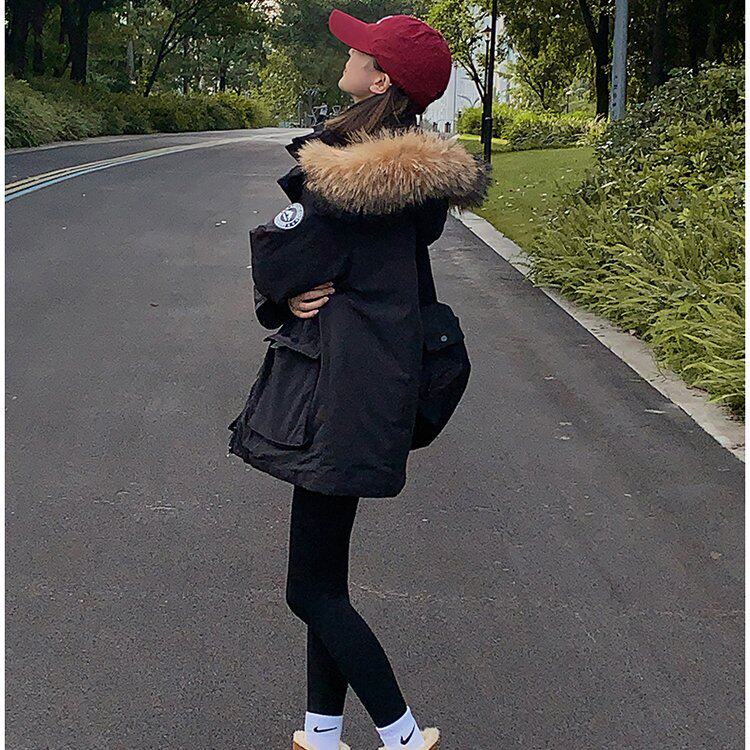 亦梦高级感大毛领棉服女羽绒服2025冬季新款宽松工装棉衣外套bf潮