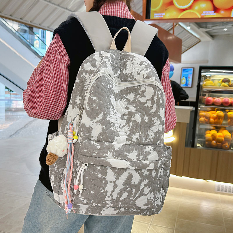 扎染书包女初中生大容量轻便减负