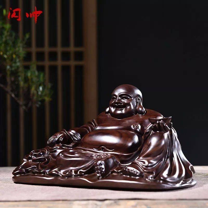 黑檀木雕弥勒佛像摆件实木制坐式大肚笑佛红木质车载弥勒工艺礼品,家居饰品,装饰摆件,淘宝优惠券,粉丝福利购,淘宝优惠卷