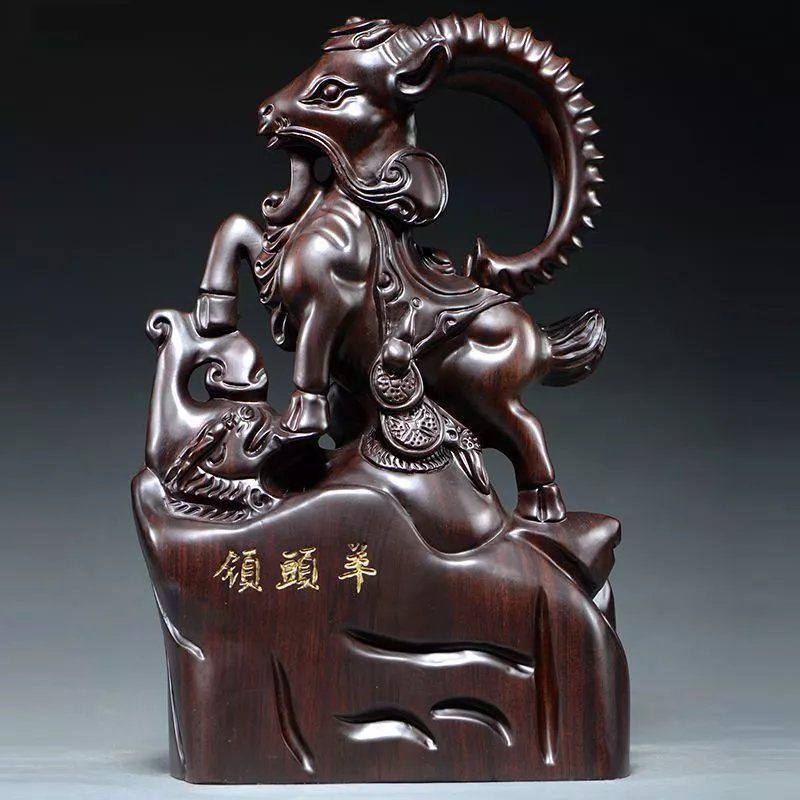 黑檀木雕领头羊三羊开泰摆件实木红木羊办公室摆设公司开业礼品,家居饰品,装饰摆件,淘宝优惠券,粉丝福利购,淘宝优惠卷