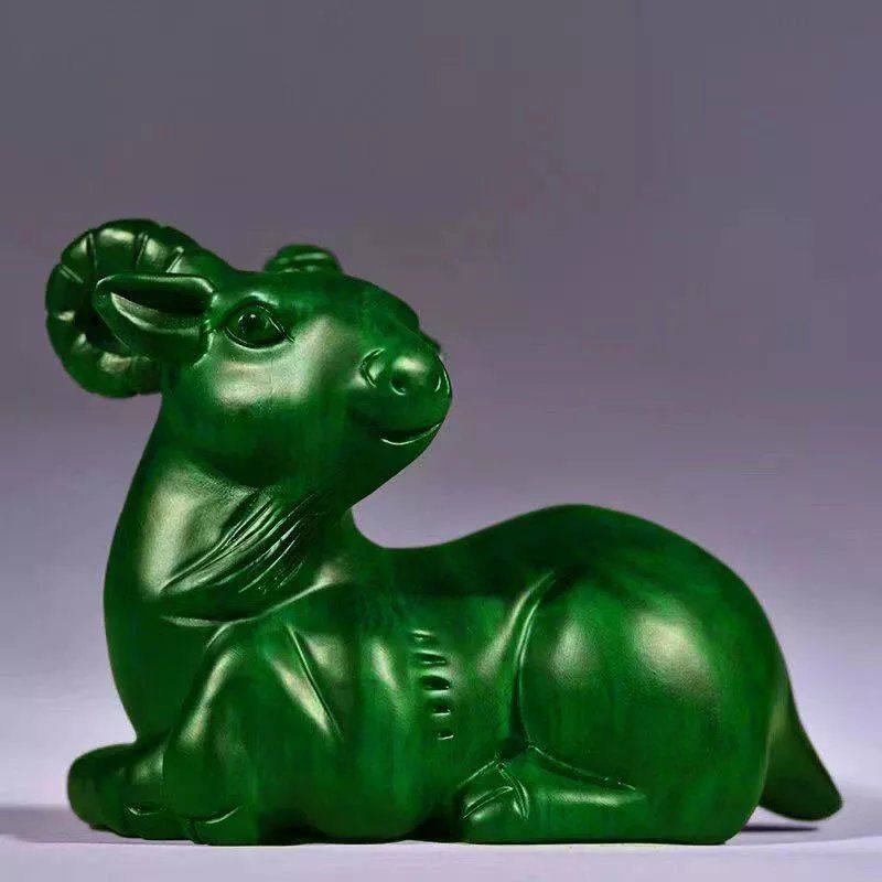 绿色木质雕刻羊摆件三合十二生肖羊工艺品家居客厅属羊装饰品送礼,家居饰品,装饰摆件,淘宝优惠券,粉丝福利购,淘宝优惠卷