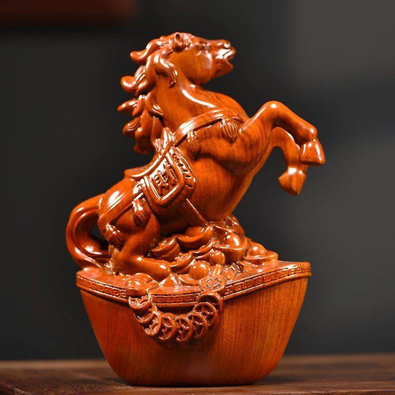 花梨实木质雕马摆件中式马到成功工艺品办公室桌装饰家居酒柜摆设,家居饰品,装饰摆件,淘宝优惠券,粉丝福利购,淘宝优惠卷