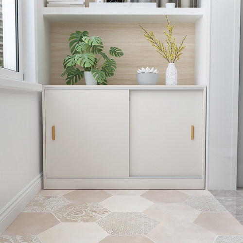 经济型定做阳台柜飘窗推拉门收纳